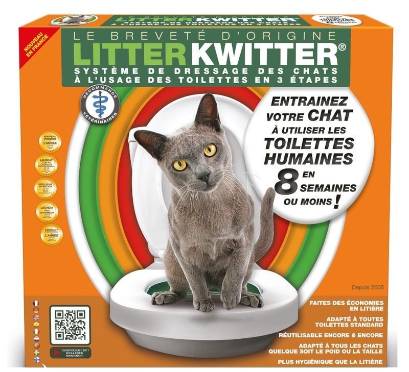 Litter Kwitter -mokymosi priemonė katėms naudotis unitazu