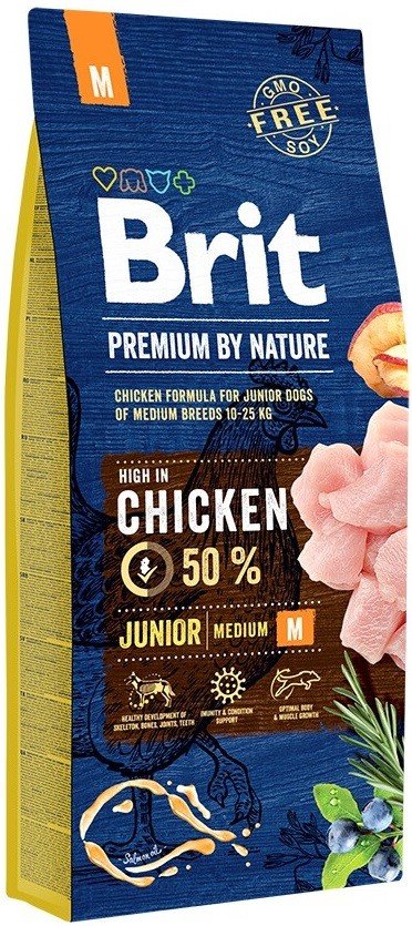 BRIT PREMIUM By Nature Junior M sausas pašaras jauniems šunims