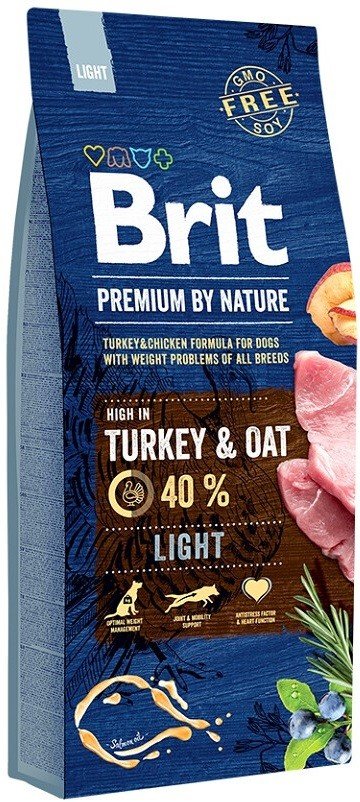 BRIT PREMIUM By Nature Light sausas pašaras šunims