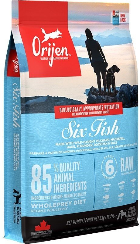 ORIJEN Six Fish (žuvis) Dog sausas maistas šunims