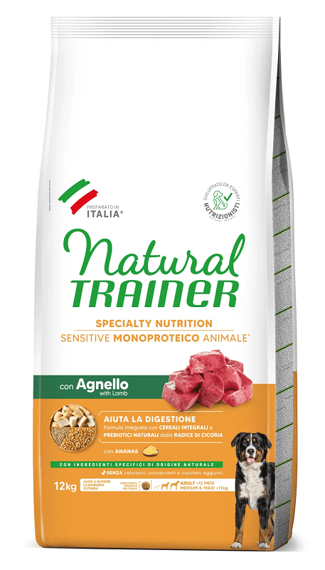 Natural Trainer Sensitive Medium/Maxi Adult Lamb (ėriena) sausas pašaras šunims 12kg