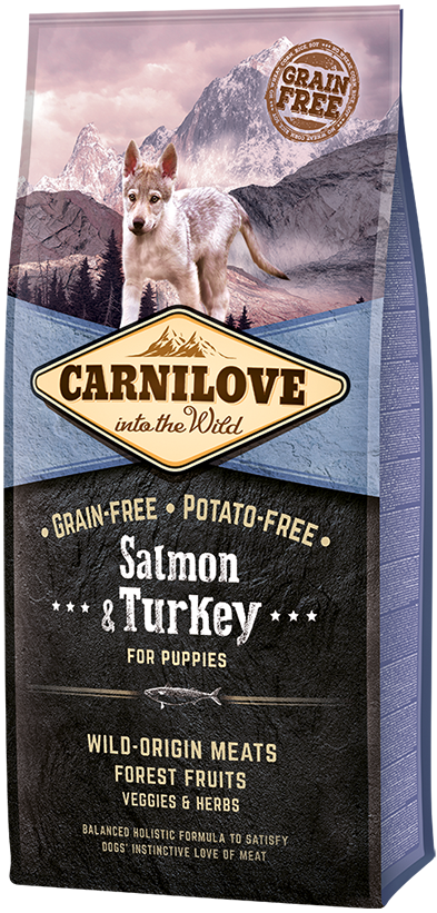 Carnilove Salmon & Turkey for Puppies sausas pašaras šuniukams iki 1 metų