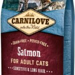 CarniLove Salmon Adult Cat Sensitive&Long Hair sausas pašaras katėms