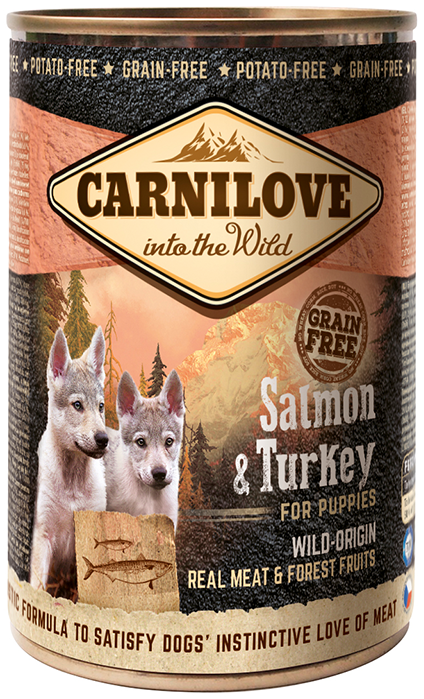 CarniLove Wild Meat Salmon & Turkey for Puppies konservai šunims iki 1 metų