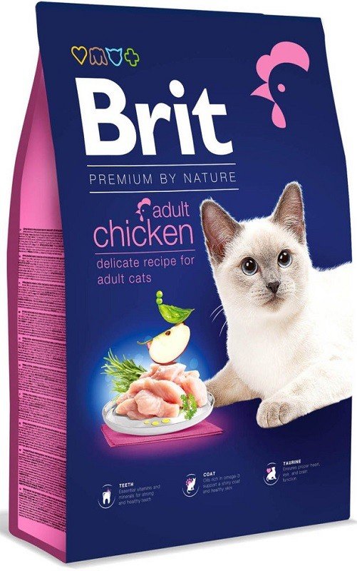 Brit Premium Cat Adult Chicken sausas pašaras katėms