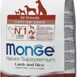 Monge All Breeds Puppy & Junior Lamb (ėriena) sausas pašaras šunims
