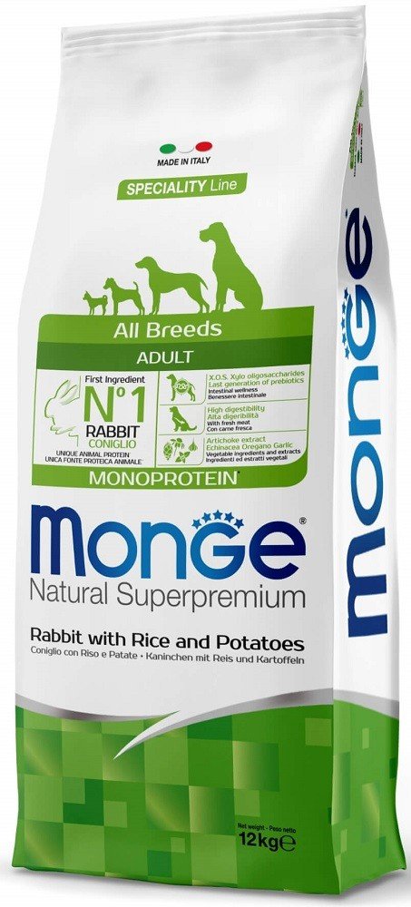 Monge All Breeds Adult Rabbit (triušiena) sausas pašaras šunims