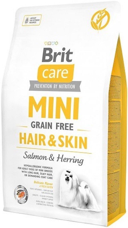 Brit Care Mini Hair&Skin (žuvis) sausas maistas šunims 7kg