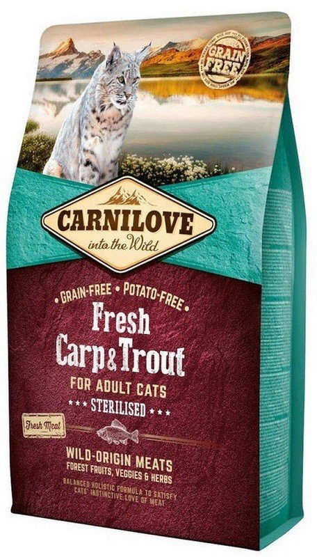 CarniLove Fresh Carp&Trout Sterilised sausas maistas katėms