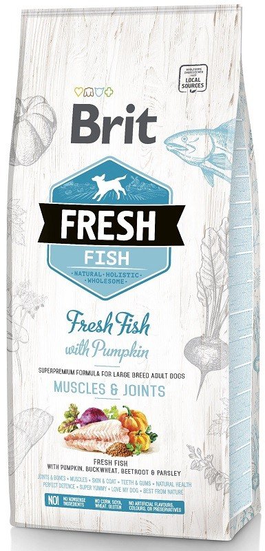 Brit Fresh Fish with Pumpkin Adult Large sausas pašaras šunims