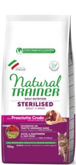 NATURAL TRAINER Cat Adult Sterilised HAM Su Vytintu Kumpiu sausas pašaras katėms