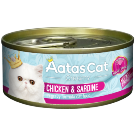 Aatas Creamy Chicken&Sardine konservai katėms