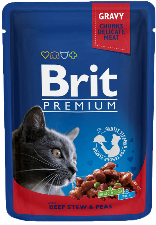 Brit Premium Beef Stew & Peas (su jautiena) konservai katėms
