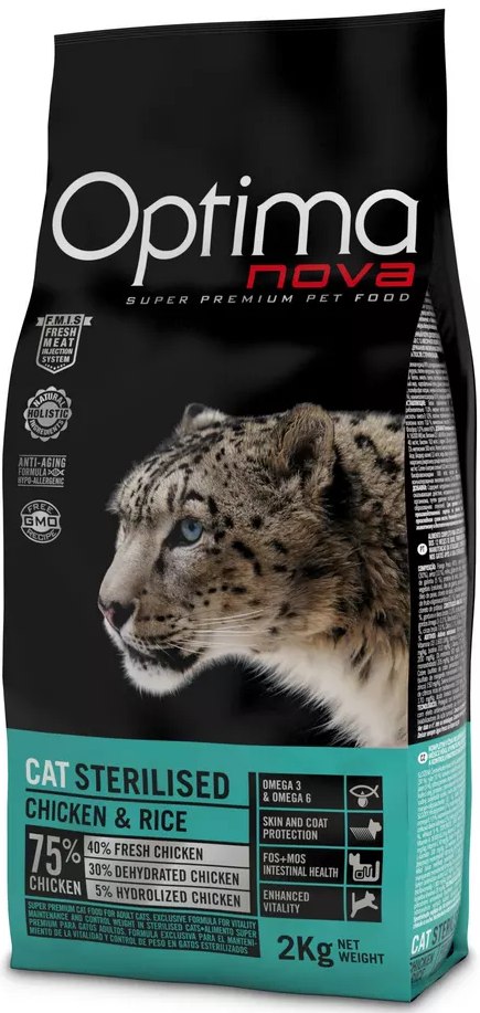 OPTIMA nova Cat Sterilised vieno baltymo pašaras sterilizuotoms katėms