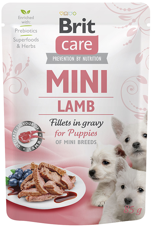 Brit Care Mini Puppy Lamb fillets in gravy konservai šunims 85 g