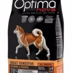 OPTIMA nova dog Adult Sensitive Salmon & Potato vieno baltymo sausas pašaras šunims