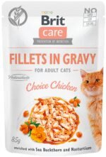 Brit Care Cat Fillets in Gravy Choice Chicken konservai su vištiena katėms