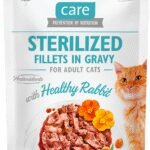 Brit Care Cat Sterilized Fillets in Gravy Healthy Rabbit konservai su triušiena sterilizuotoms katėms