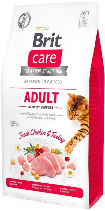 Brit Care Cat Adult Activity Support begrūdis sausas pašaras aktyvioms katėms