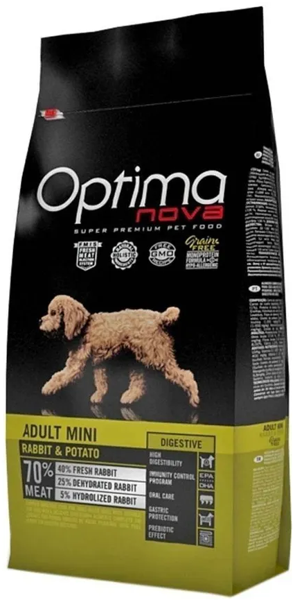 Optima Nova MINI Adult Rabbit & Potato vieno baltymo sausas pašaras šunims