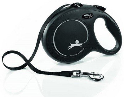 FLEXI Black Design M, automatinis virvelinis pavadis iki 25kg, 5m