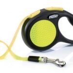 Flexi Neon (S, M, L) automatinis juostelinis šviesą atspindintis pavadėlis