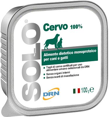 SOLO su elniena - vieno baltymo konservai katėms ir šunims 100g