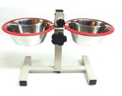 Stovas su nerūdijančio plieno dubenėliais 2x2,6l