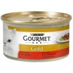 Gourmet Gold gabaliukai padaže 24x85g jautiena, višt. ir kepenėl, lašiša ir višt, kalakut. ir antiena