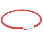 TRIXIE LED ĮKRAUNAMAS ŠVIEČIANTIS antkaklis USB, silikonas, XS-XL 70cm/10mm, raudonas