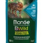 Monge BWild Sterilised konservai katėms su tunu, krevetėmis ir daržovėmis padaže