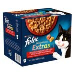Felix Sensations Extras Jelly jautiena, kalakutiena, vištiena, ėriena konservai katėms 24 x 85 g