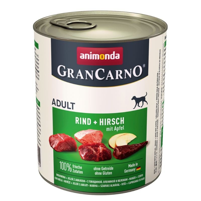 ANIMONDA GRANCARNO Adult su elniena ir obuoliais 800 g