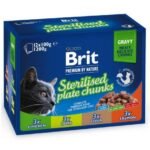 Brit Premium Cat Sterilised Plate konservai katėms (12x100 g)