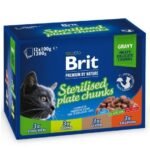 Brit Premium Cat Sterilised Plate konservai katėms (12x100 g)