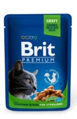 Brit Premium Cat Sterilised Plate konservai katėms (12x100 g)