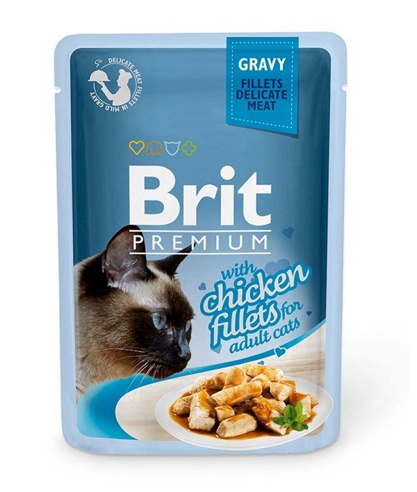 Brit Premium Cat Delicate Chicken in Gravy konservai katėms su vištiena 85 g