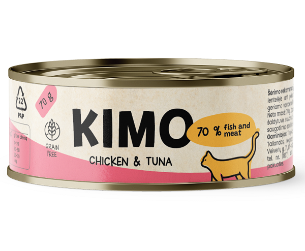 Kimo Chicken&Tuna konservai katėms su vištiena ir tunu 70g