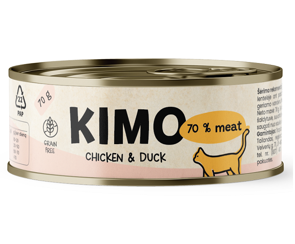 Kimo Chicken&Duck konservai katėms su vištiena ir antiena 70g