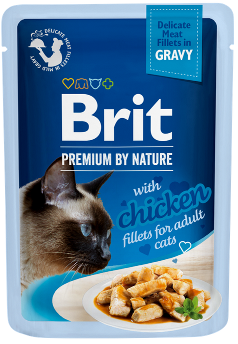 Brit Premium Cat Delicate Chicken in Gravy konservai katėms su vištiena 85 g