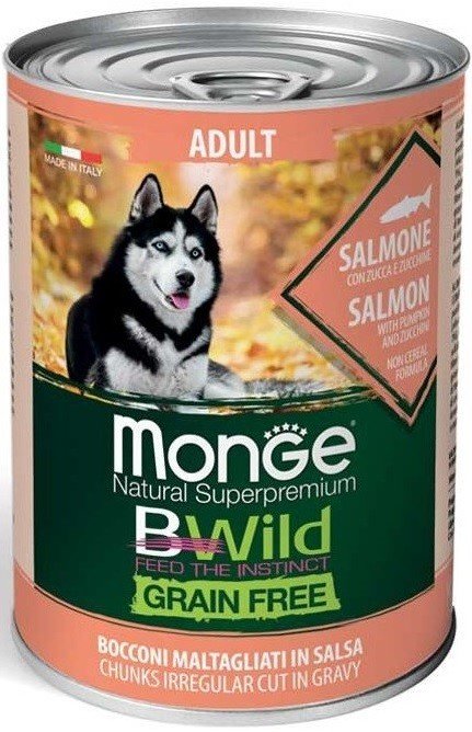 Monge Bwild Adult Salmon konservai šunims su lašiša