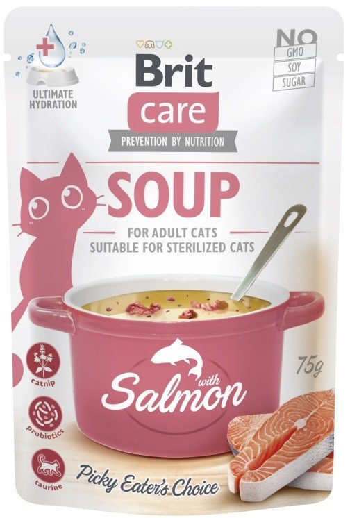 Brit Care Cat Soup Salmon sriuba su lašiša katėms 75g