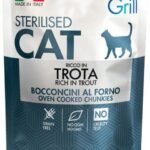MONGE Grill- Cat Sterilised Trout Jelly konservai katėms su upėtakiu 85g