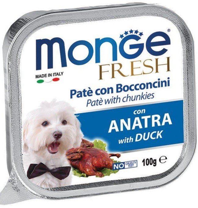 Monge Fresh paštetas šunims su antienos gabalėliais 100g
