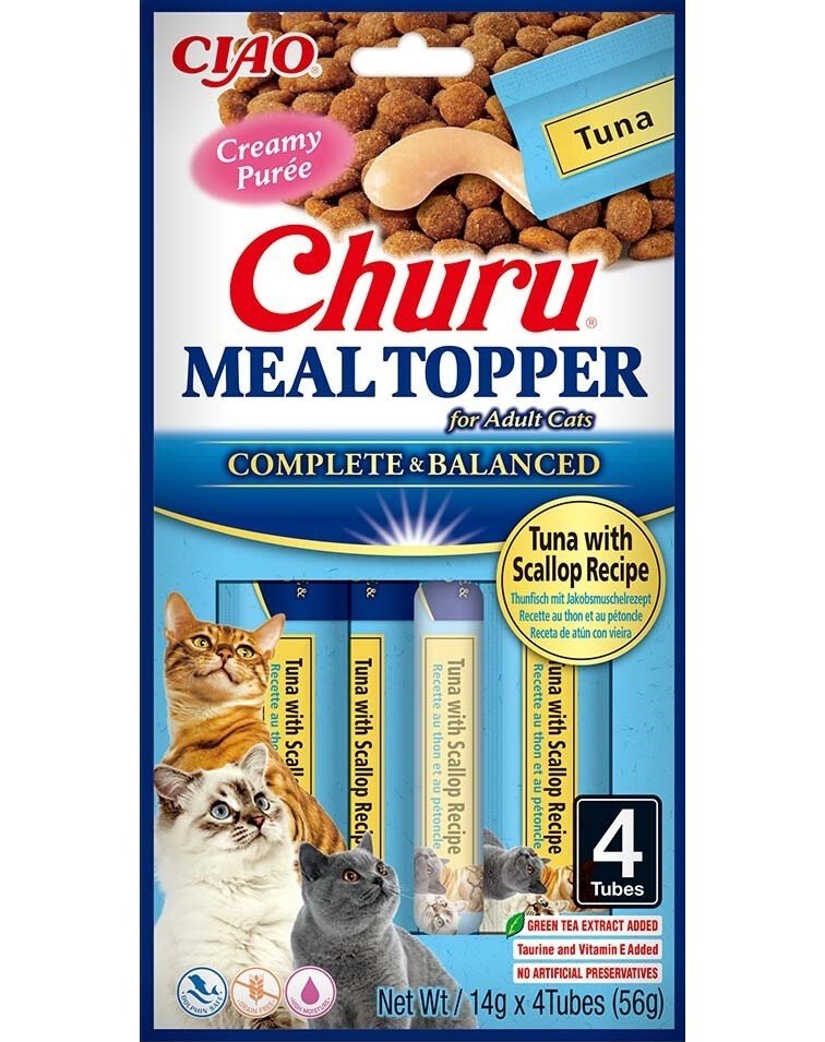 Churu Cat Meal Topper Tuna with scallop skanėstas katėms 56g