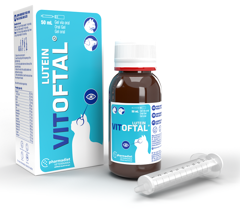 Vitoftal Lutein 50 ml Pašaro papildas padeda gerinti akių būklę