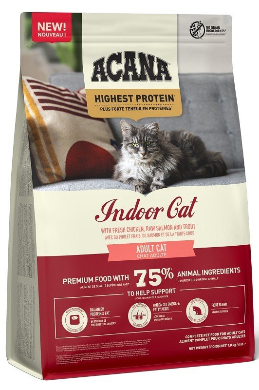Acana Highest Protein Indoor Cat sausas maistas katėms 1,8kg