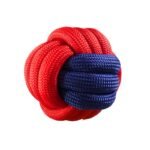 Žaislas šuniui dvispalvis virvinis kamuoliukas, 6cm