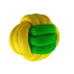 Žaislas šuniui dvispalvis virvinis kamuoliukas, 6cm