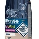 Monge DryCat BWILD Low Grain Kitten Goose (žąsiena) sausas pašaras kačiukams iki 1 metų